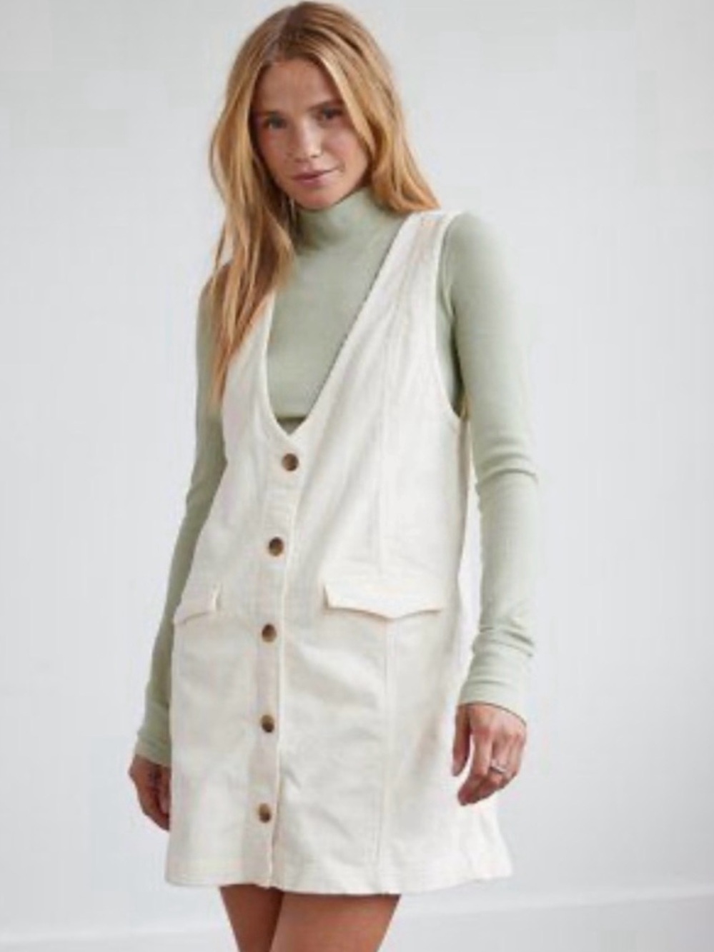 NWT American Eagle Corduroy button -Front Vest Dress